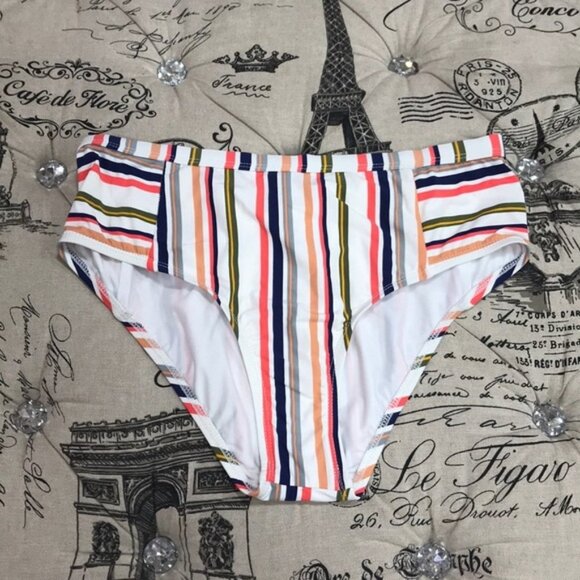 Splendid Line Up Striped High Waist Bikini Bottoms - Picture 3 of 7